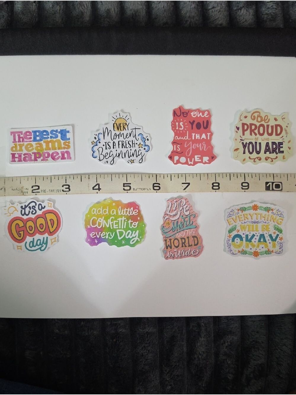Colorful Inspirational Sticker Set - Rainbow Affirmations - Lot Of 8